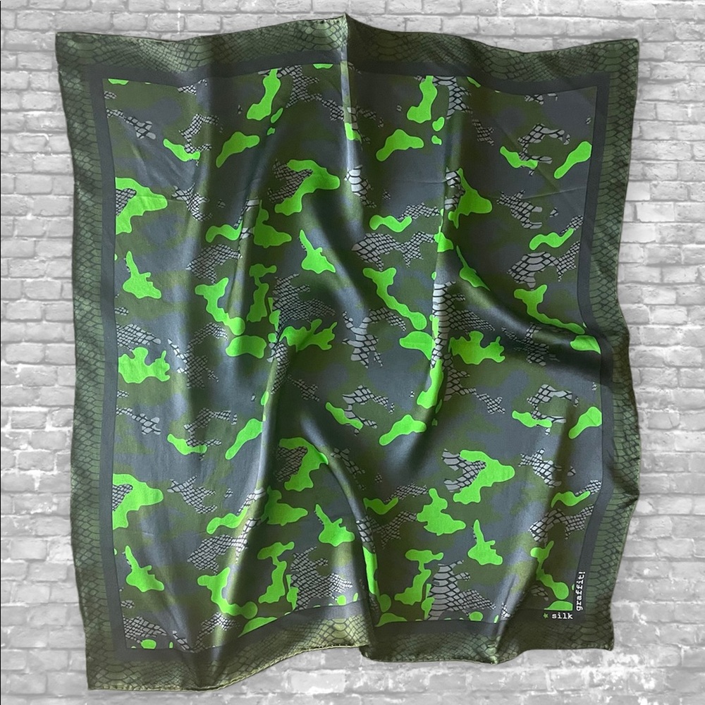 #SilkGraffiti Jungle Platoon Silk Twill Scarf